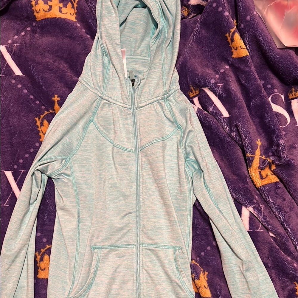 Lululemon Light Blue Zip-Up Hoodie